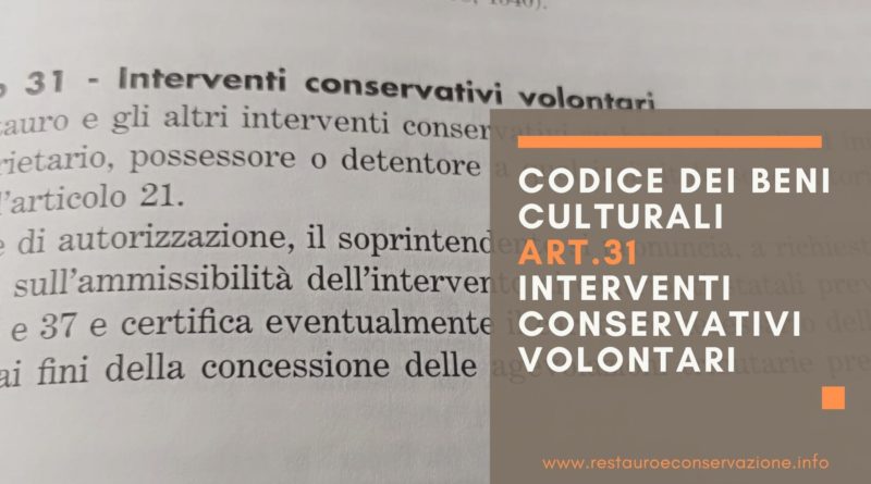 restauroeconservazione-codice-beni.culturali-interventi-conservativi-volontari-art.31