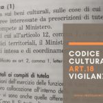 Codice dei Beni Culturali: art. 18 Vigilanza
