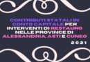 Contributi per il restauro 2021: focus sulle province di Alessandria, Asti e Cuneo
